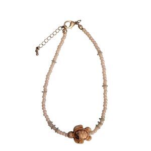 Elegant Cream Beaded Turtle Bracelet